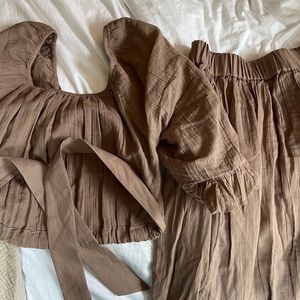 Taupe Free People NWT SMALL 2 piece set